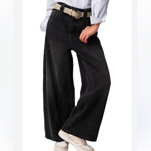Free people Chill Vibes dropped wide leg jeans
